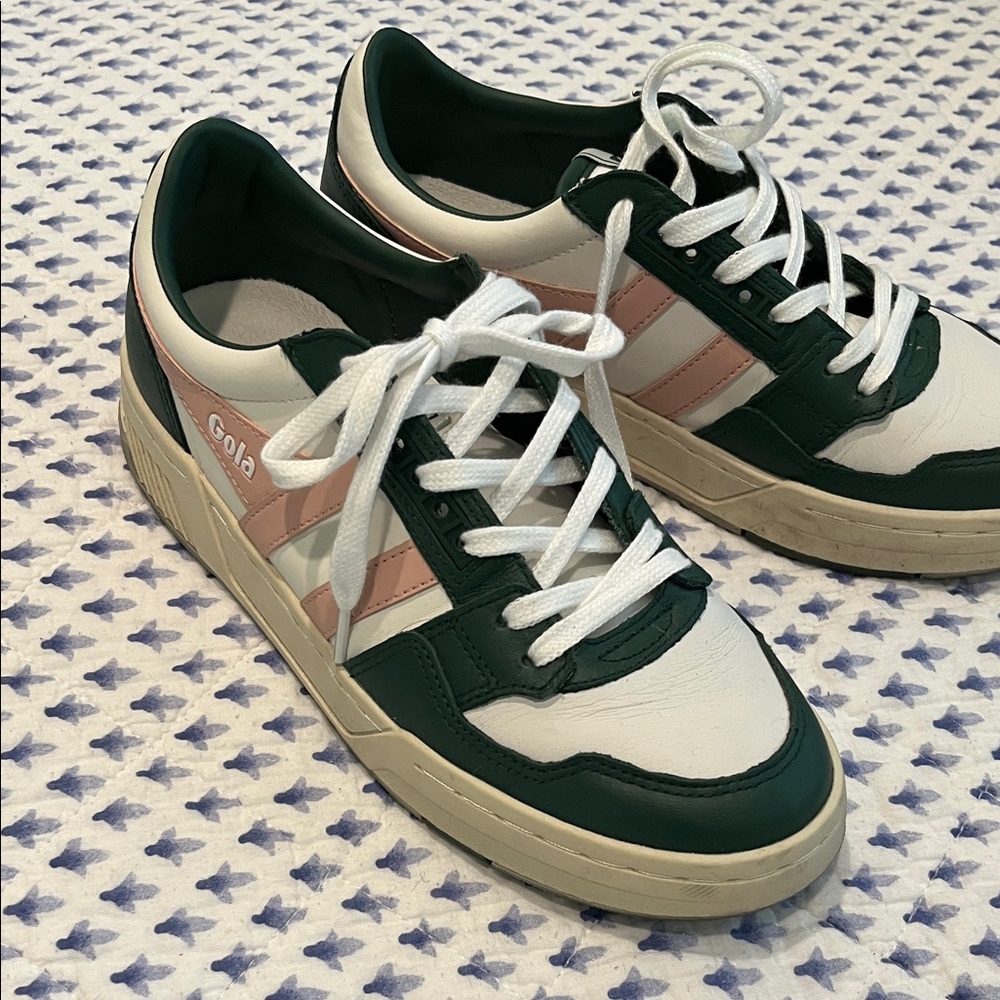 Gola Women's Green, Pink, and White Sneakers